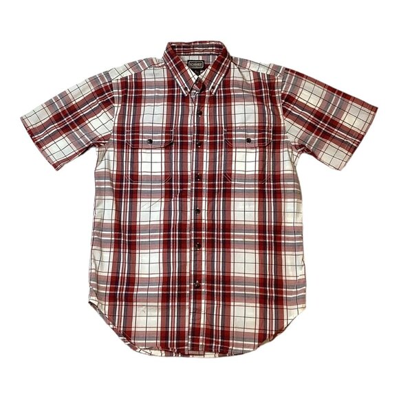 C.E. Schmidt Work Wear Mens Red Plaid Short Sleeve Shirt Size Medium - Picture 1 of 8